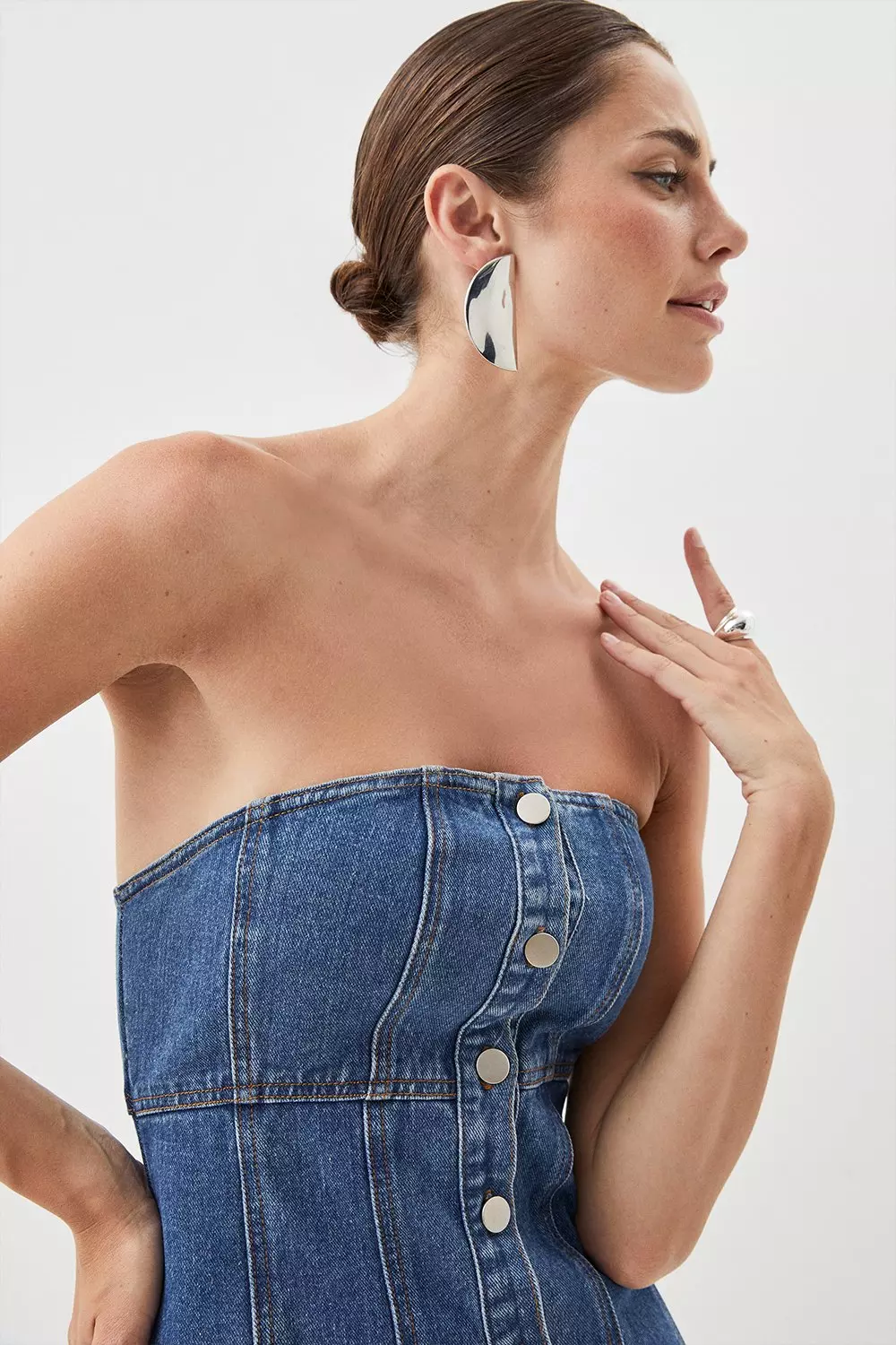 Denim hotsell bandeau dress